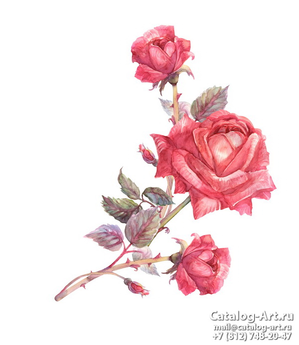 Натяжные потолки с фотопечатью - Розовые розы 77